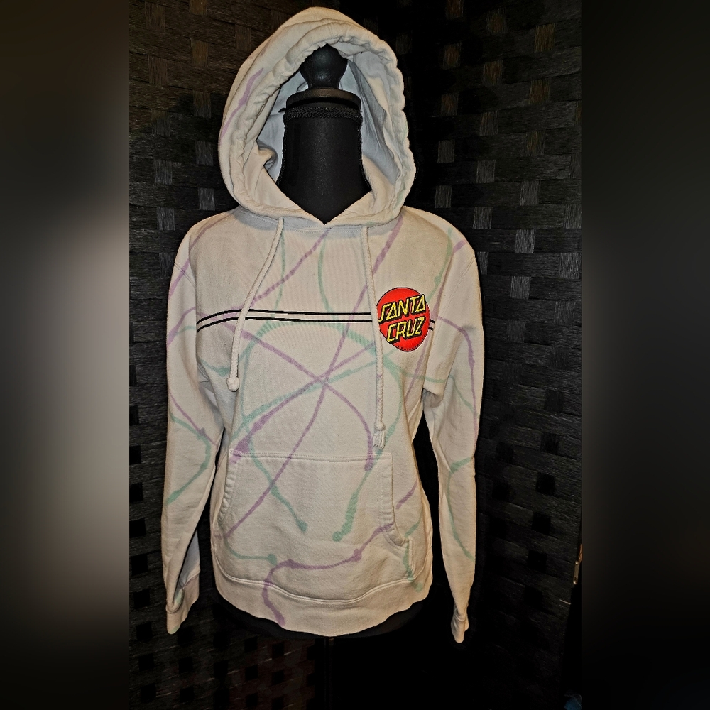 Santa Cruz White and Light Blue Hoodie
